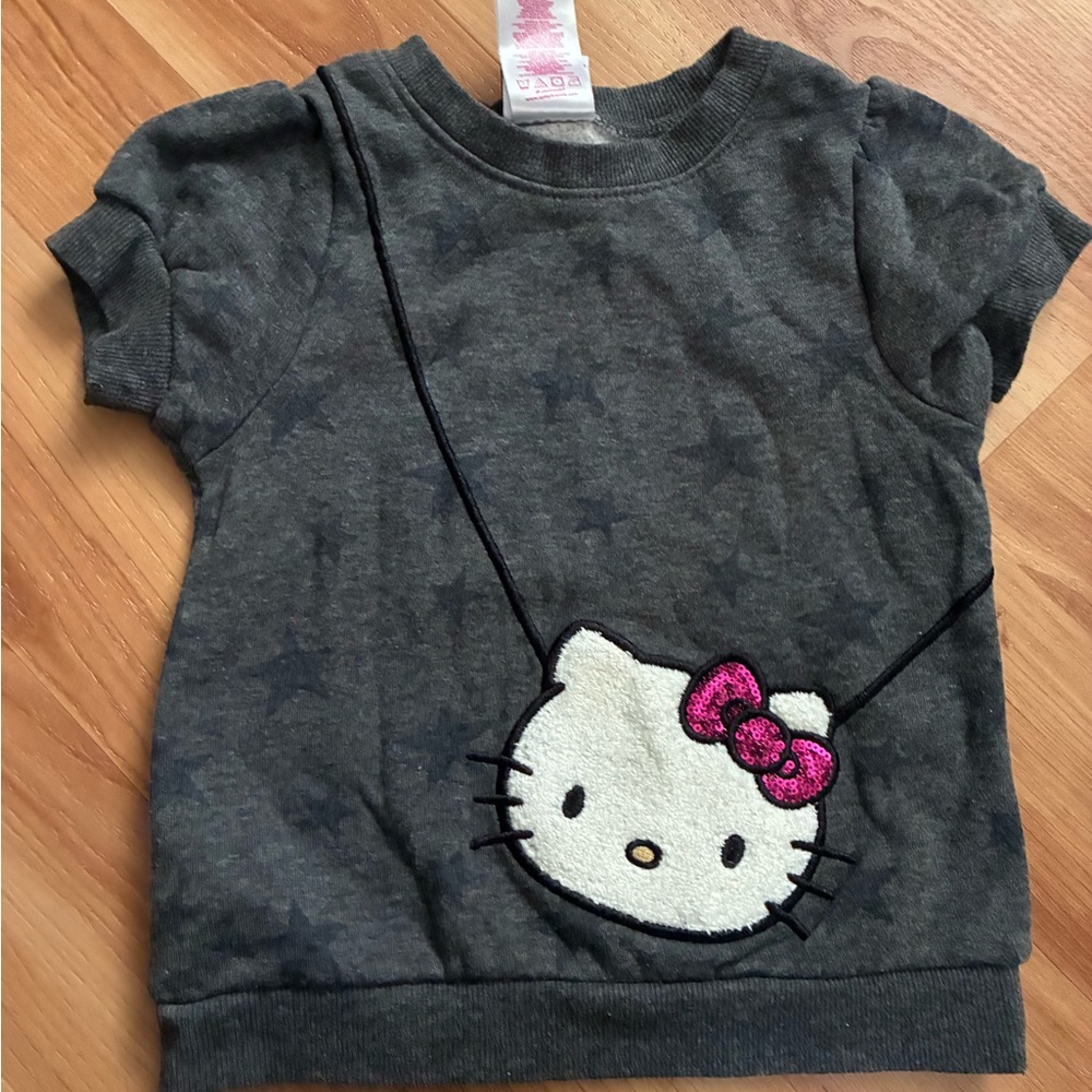Hello Kitty Charcoal Tee with Pink Bow